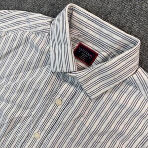 UNTUCKit Rutherford Slim Fit Short Sleeve Shirt Men's M Gray Striped Cotton